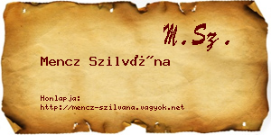 Mencz Szilvána névjegykártya